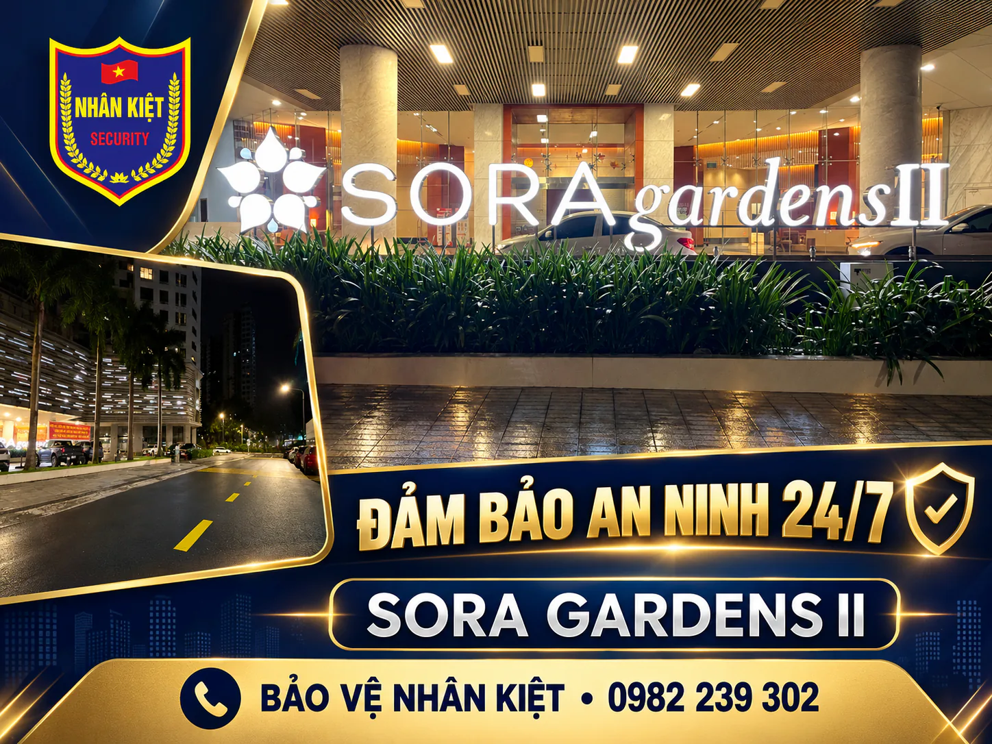 Bảo vệ Nhân Kiệt đảm bảo an ninh 24/7 tại SORA gardens II